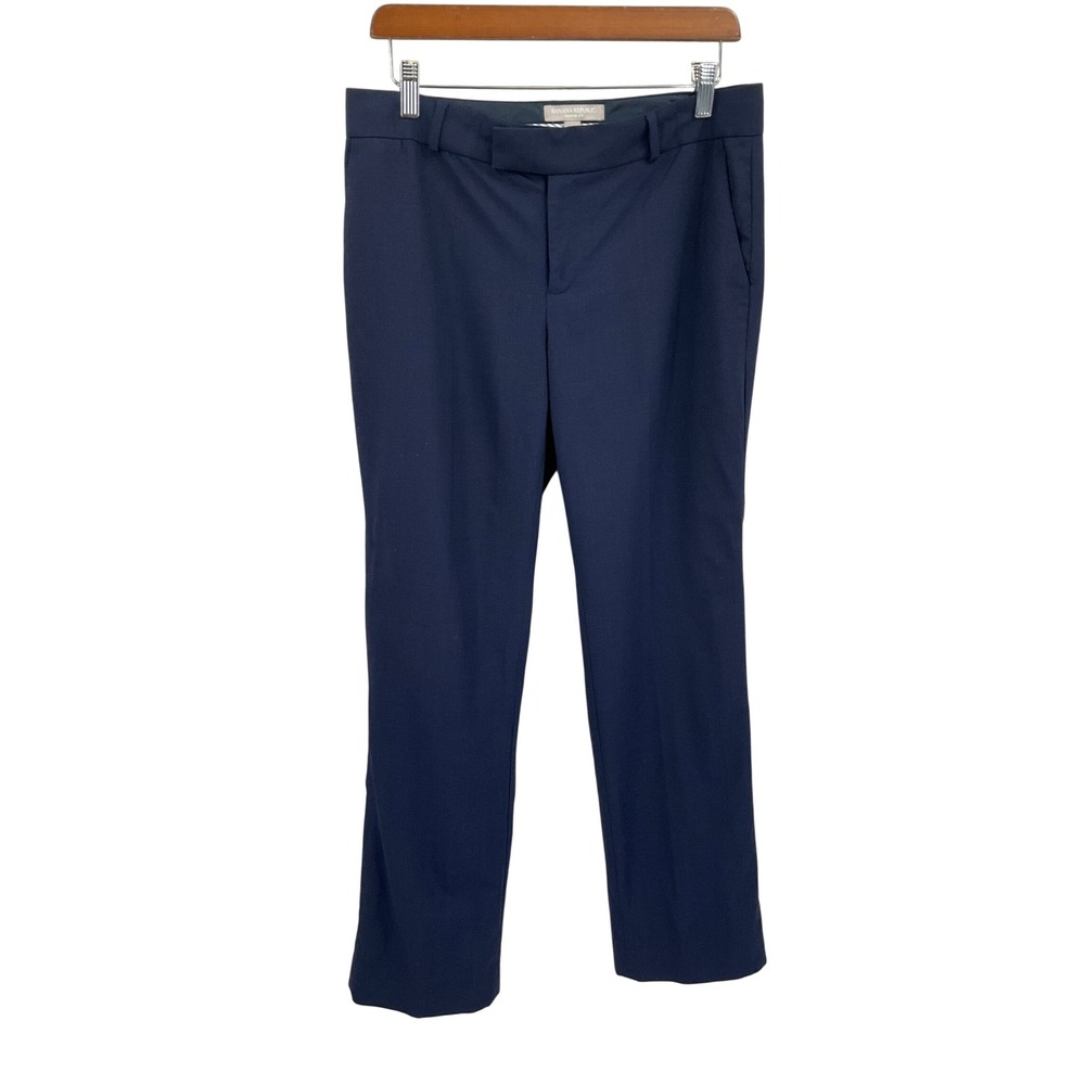 Banana Republic Dress Pants Women 6 Navy Wool Martin Fit Straight Leg Classic